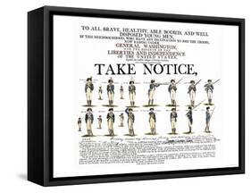 Recruitment Poster for Continental Soldiers to Serve in the American Revolution-null-Framed Stretched Canvas