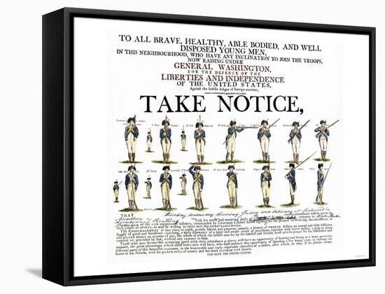 Recruitment Poster for Continental Soldiers to Serve in the American Revolution-null-Framed Stretched Canvas