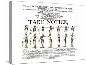 Recruitment Poster for Continental Soldiers to Serve in the American Revolution-null-Stretched Canvas