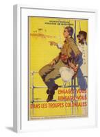 Recruitment Poster for the French Colonial Forces-null-Framed Giclee Print