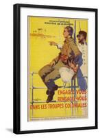 Recruitment Poster for the French Colonial Forces-null-Framed Giclee Print