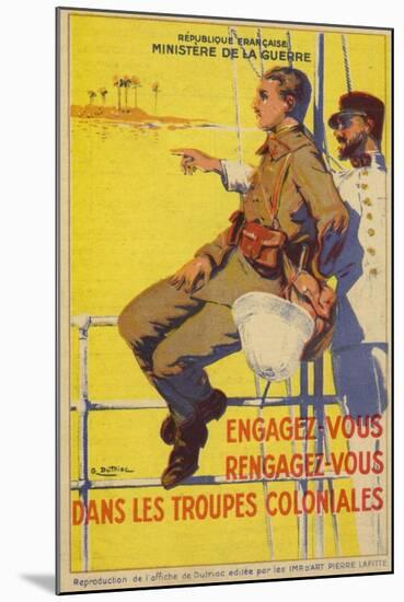 Recruitment Poster for the French Colonial Forces-null-Mounted Giclee Print