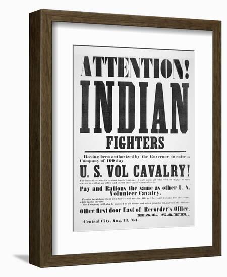 Recruitment Poster For the U.S. Volunteer Cavalry, 1864-null-Framed Giclee Print