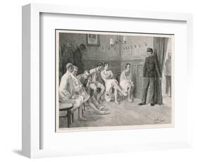 Recruits Await Their Medical Examination-Joseph Straka-Framed Art Print
