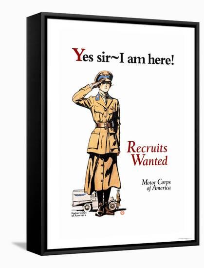 Recruits Wanted: Motor Corps of America-Edward Penfield-Framed Stretched Canvas