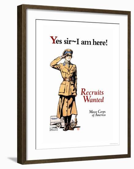 Recruits Wanted: Motor Corps of America-Edward Penfield-Framed Art Print