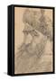 Recto: Head of a Bearded Man in a Hat, Praying, 1667 (Graphite on Paper)-Jan Matejko-Framed Stretched Canvas