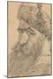 Recto: Head of a Bearded Man in a Hat, Praying, 1667 (Graphite on Paper)-Jan Matejko-Mounted Giclee Print