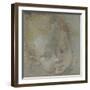 Recto: Head of a Child (Black, Red, White, Pink, and Yellow Chalks on Bluish-Grey Paper)-Federico Fiori Barocci-Framed Giclee Print