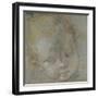 Recto: Head of a Child (Black, Red, White, Pink, and Yellow Chalks on Bluish-Grey Paper)-Federico Fiori Barocci-Framed Giclee Print