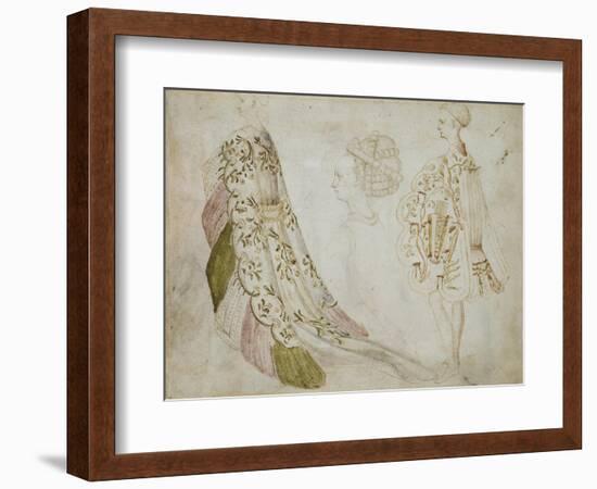 Recto: Studies of Costume-Antonio Pisanello-Framed Giclee Print