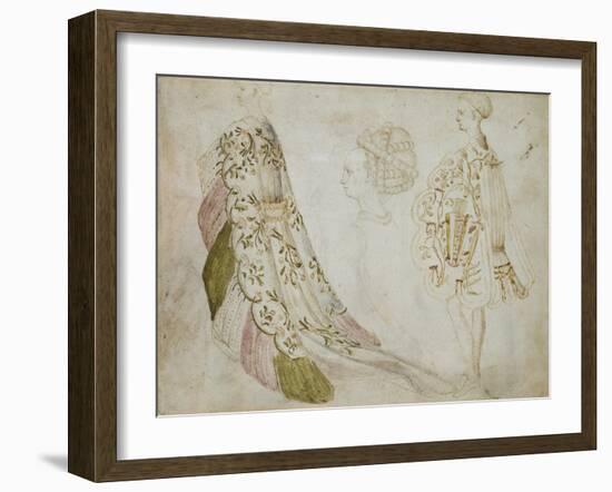 Recto: Studies of Costume-Antonio Pisanello-Framed Giclee Print