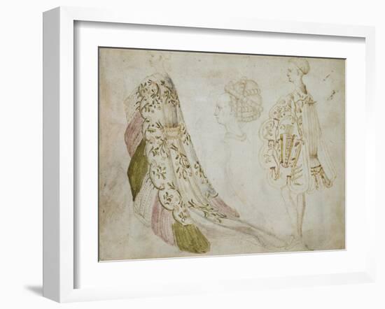 Recto: Studies of Costume-Antonio Pisanello-Framed Giclee Print