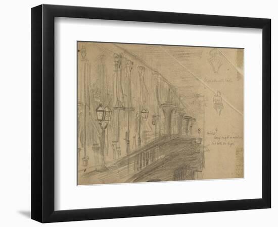 Recto: Study of London Bridge for 'London Bridge on the Night of the Marriage of the Prince and Pri-William Holman Hunt-Framed Giclee Print