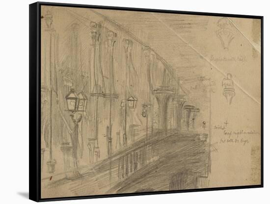 Recto: Study of London Bridge for 'London Bridge on the Night of the Marriage of the Prince and Pri-William Holman Hunt-Framed Stretched Canvas