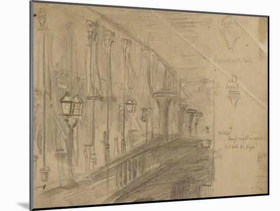 Recto: Study of London Bridge for 'London Bridge on the Night of the Marriage of the Prince and Pri-William Holman Hunt-Mounted Giclee Print