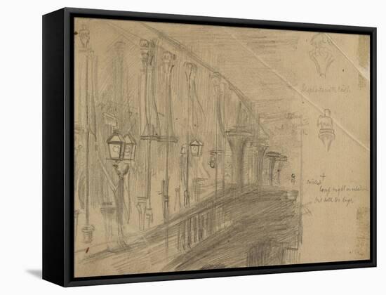 Recto: Study of London Bridge for 'London Bridge on the Night of the Marriage of the Prince and Pri-William Holman Hunt-Framed Stretched Canvas