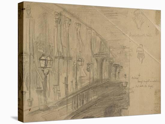 Recto: Study of London Bridge for 'London Bridge on the Night of the Marriage of the Prince and Pri-William Holman Hunt-Stretched Canvas