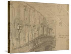 Recto: Study of London Bridge for 'London Bridge on the Night of the Marriage of the Prince and Pri-William Holman Hunt-Stretched Canvas