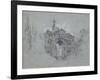 Recto: the Ruined Arch at Kew (Red, Black and White Chalk on Blue Paper)-Richard Wilson-Framed Giclee Print