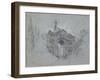 Recto: the Ruined Arch at Kew (Red, Black and White Chalk on Blue Paper)-Richard Wilson-Framed Giclee Print