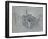 Recto: the Ruined Arch at Kew (Red, Black and White Chalk on Blue Paper)-Richard Wilson-Framed Giclee Print