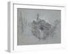 Recto: the Ruined Arch at Kew (Red, Black and White Chalk on Blue Paper)-Richard Wilson-Framed Giclee Print