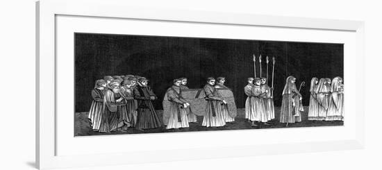 Rector of the University and a Procession of Monks of Saint-Victor's Abbey, 15th Century-Cottard-Framed Giclee Print