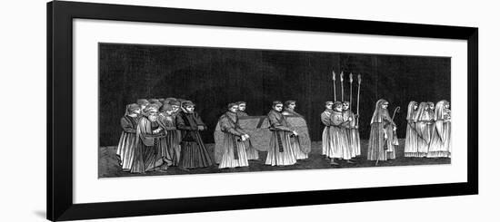 Rector of the University and a Procession of Monks of Saint-Victor's Abbey, 15th Century-Cottard-Framed Giclee Print