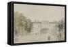 Recueil de 21 vues de Paris et de ses environs : "château de Saint-Leu. Façade sur cour avec-Victor-Jean Nicolle-Framed Stretched Canvas