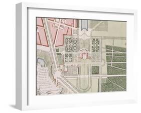 Recueil des "Plans des châteaux et parcs de Versailles, Trianon et Marly vers 1732" ; Relié aux-Pierre Prieur-Framed Giclee Print