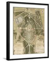 Recueil des "Plans des châteaux et parcs de Versailles, Trianon et Marly vers 1732" ; Relié aux-Pierre Prieur-Framed Giclee Print