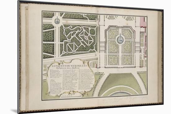 Recueil des "Plans des châteaux et parcs de Versailles, Trianon et Marly vers 1732" ; Relié aux-Pierre Prieur-Mounted Giclee Print