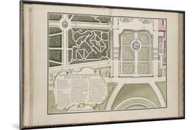 Recueil des "Plans des châteaux et parcs de Versailles, Trianon et Marly vers 1732" ; Relié aux-Pierre Prieur-Mounted Giclee Print