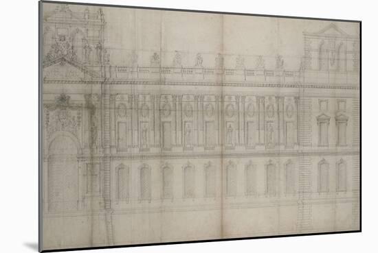Recueil du Louvre (folio séparé): Elévation de la façade Est du Louvre avec-Louis Le Vau-Mounted Giclee Print