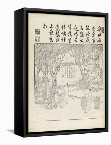 Recueil du Yuzhi gengzhitu "tableau du labourage et du tissage"-null-Framed Stretched Canvas