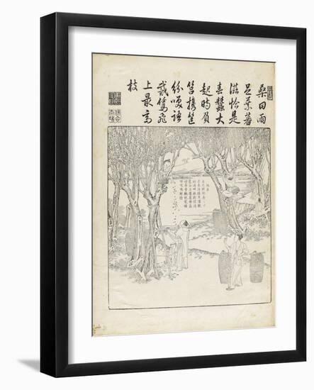 Recueil du Yuzhi gengzhitu "tableau du labourage et du tissage"-null-Framed Giclee Print