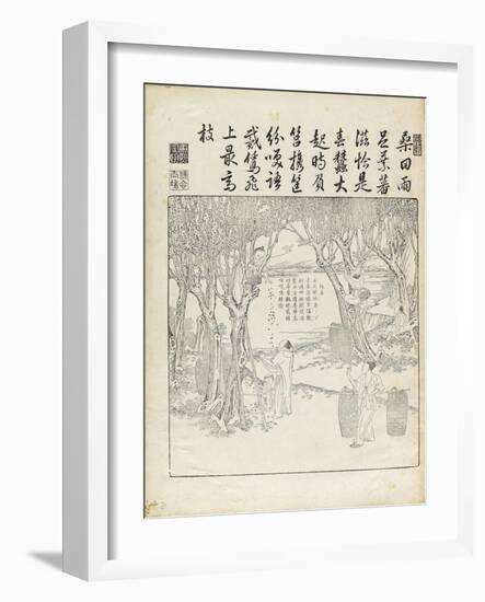 Recueil du Yuzhi gengzhitu "tableau du labourage et du tissage"-null-Framed Giclee Print