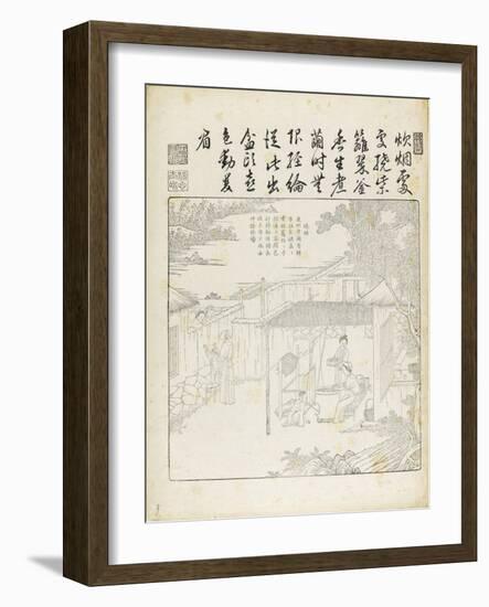 Recueil du Yuzhi gengzhitu "tableau du labourage et du tissage"-null-Framed Giclee Print