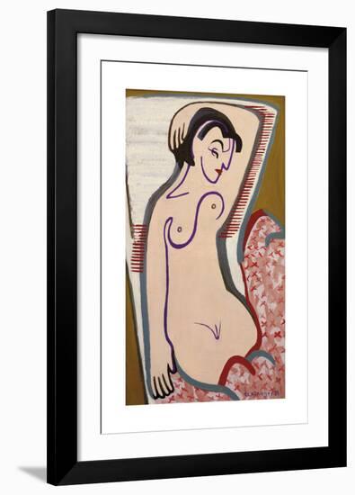 Recumbent Nude-Ernst Ludwig Kirchner-Framed Premium Giclee Print