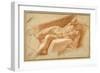 Recumbent Youth Posed Nude, Except for His Hose Pulled Down to His Ankles-Annibale Carracci-Framed Giclee Print