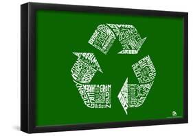 Recycle Green Languages Text Poster-null-Framed Poster