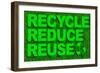 Recycle Reuse and Reduce Word over Green Grass-marphotography-Framed Art Print