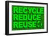 Recycle Reuse and Reduce Word over Green Grass-marphotography-Framed Art Print