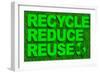 Recycle Reuse and Reduce Word over Green Grass-marphotography-Framed Art Print