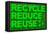 Recycle Reuse and Reduce Word over Green Grass-marphotography-Framed Stretched Canvas