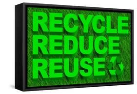 Recycle Reuse and Reduce Word over Green Grass-marphotography-Framed Stretched Canvas