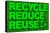 Recycle Reuse and Reduce Word over Green Grass-marphotography-Stretched Canvas