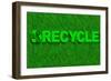 Recycle Word over Green Grass-marphotography-Framed Art Print