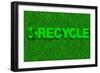 Recycle Word over Green Grass-marphotography-Framed Art Print